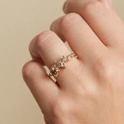 Tomfoolery Champagne Diamond Tapering Cluster Ring Best