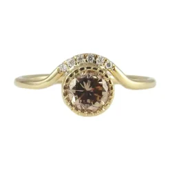 Tomfoolery Champagne Diamond Wave Ring Outlet