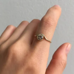 Tomfoolery Champagne Diamond Wave Ring Outlet