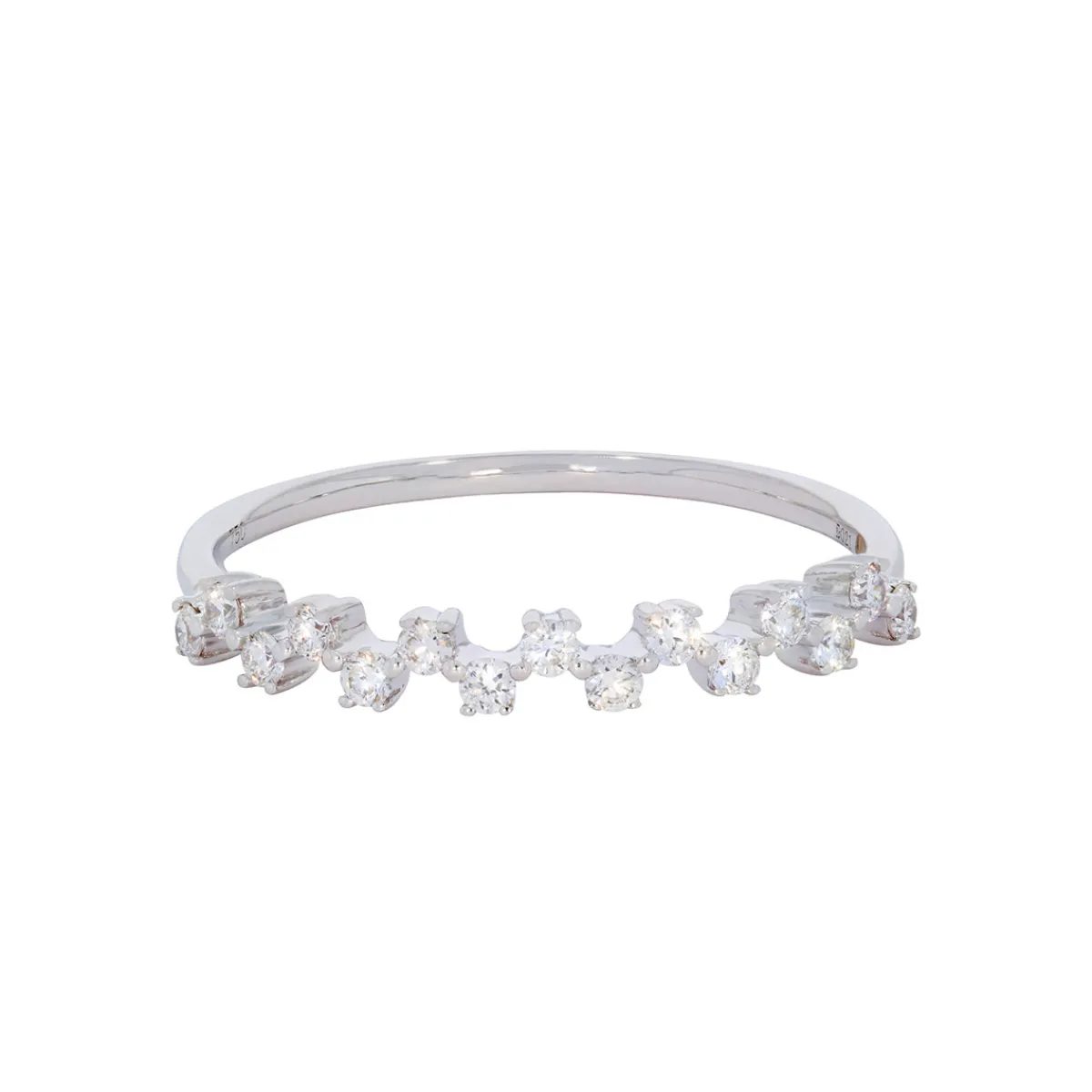 Tomfoolery Checkered Diamond Half Eternity Ring Fashion