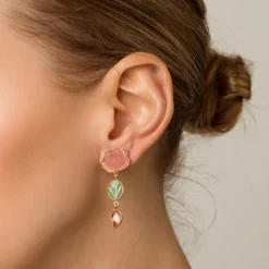 Tomfoolery Chrysoprase Three Charm Moving Drop Earrings Best