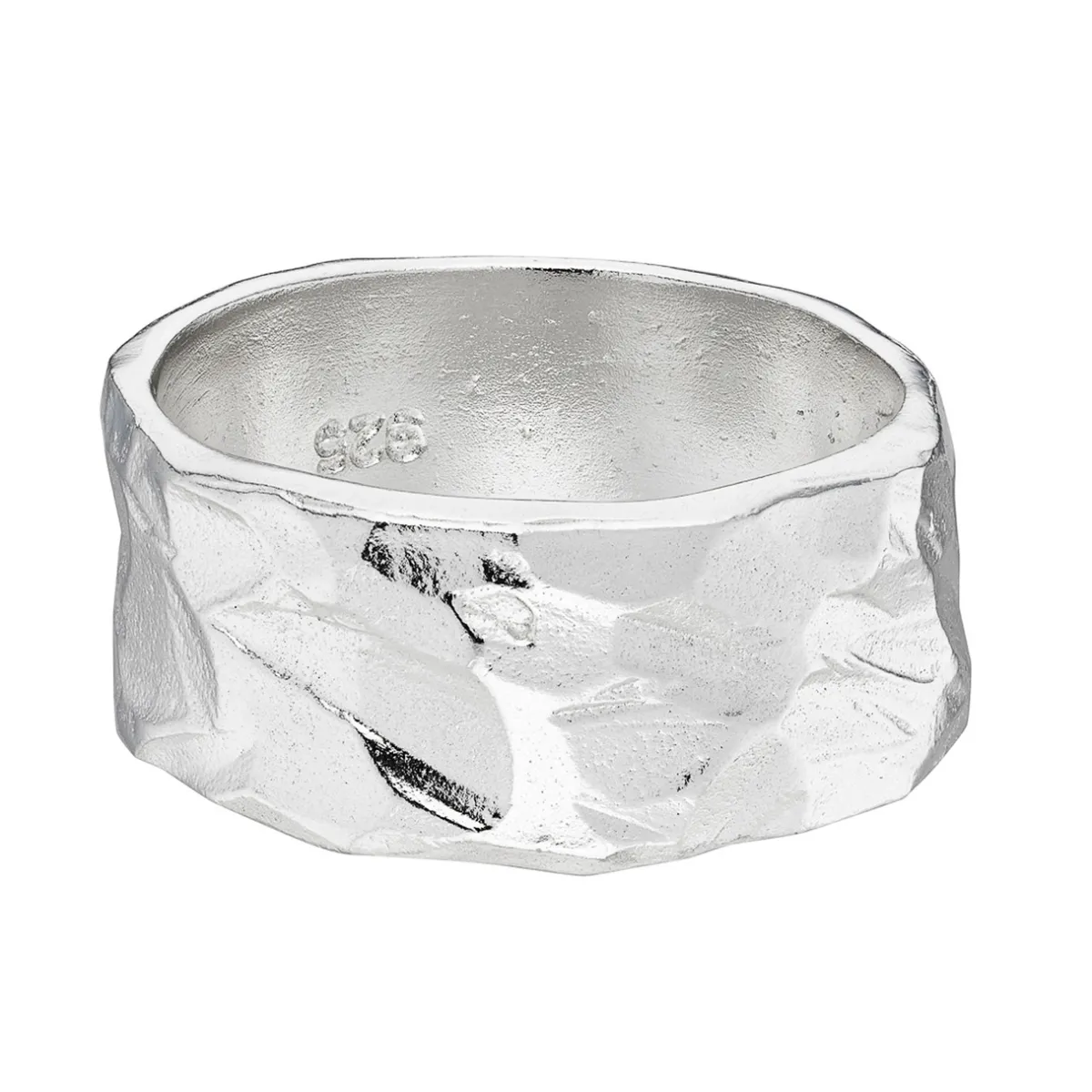 Tomfoolery Chunky Etched Silver Band Hot