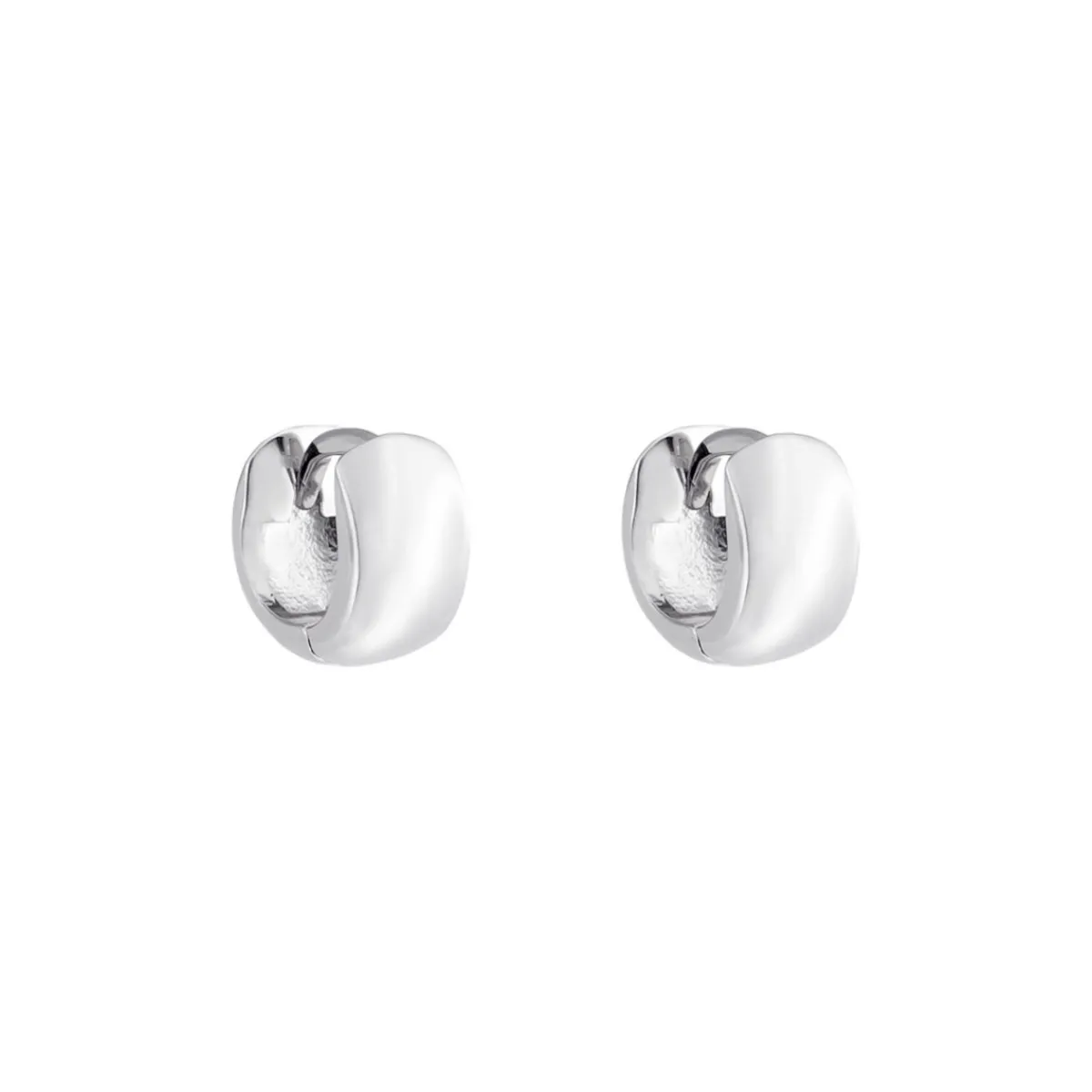 Tomfoolery Chunky Petite Silver Fold Hoop 13mm New