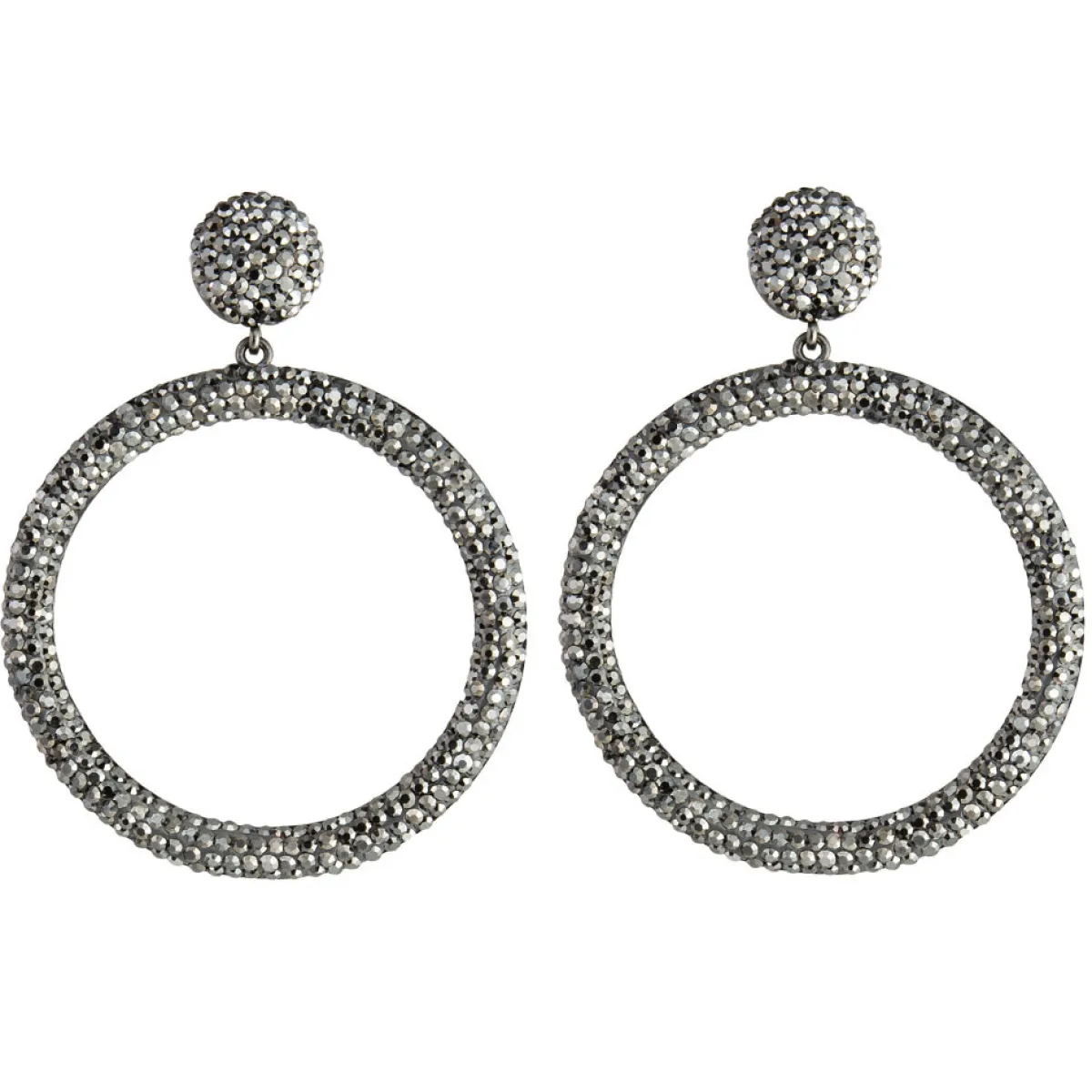 Tomfoolery Circular Drop Crystal Earrings Hot