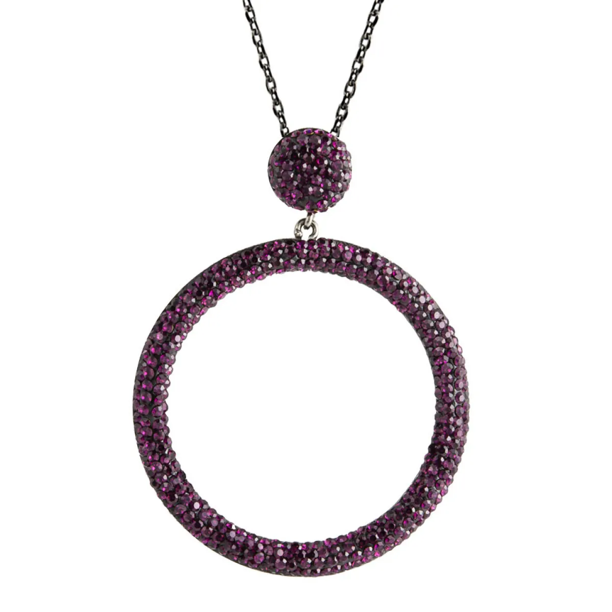 Tomfoolery Circular Drop Crystal Pendant Fashion