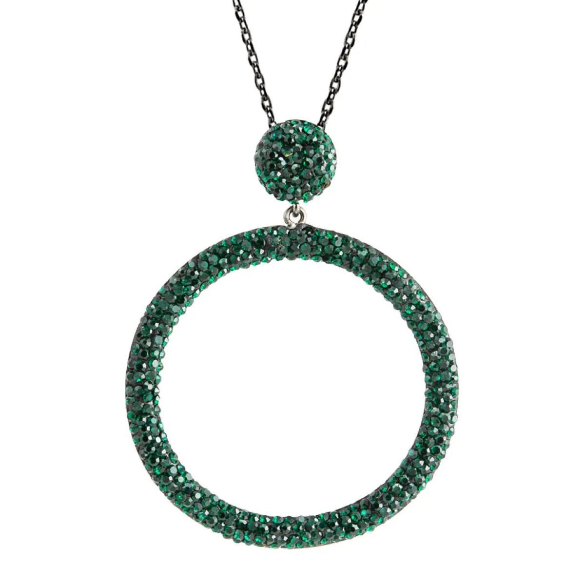 Tomfoolery Circular Drop Crystal Pendant Fashion