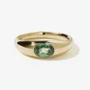 Tomfoolery Claude Gold Signet Ring with Green Sapphire Fashion