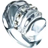 Tomfoolery Clear Lucite & Crystal Cocktail Ring Discount
