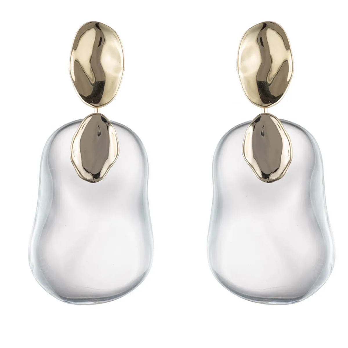 Tomfoolery Clear Pebble Drop Studs Outlet