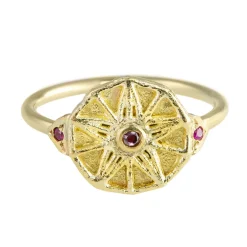Tomfoolery Coin Ruby Ring Hot
