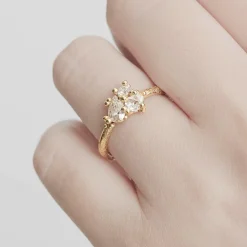 Tomfoolery Contrast Cut Champagne Diamond Ring Outlet