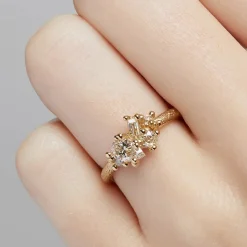 Tomfoolery Contrast Cut Diamond Cluster Ring Discount
