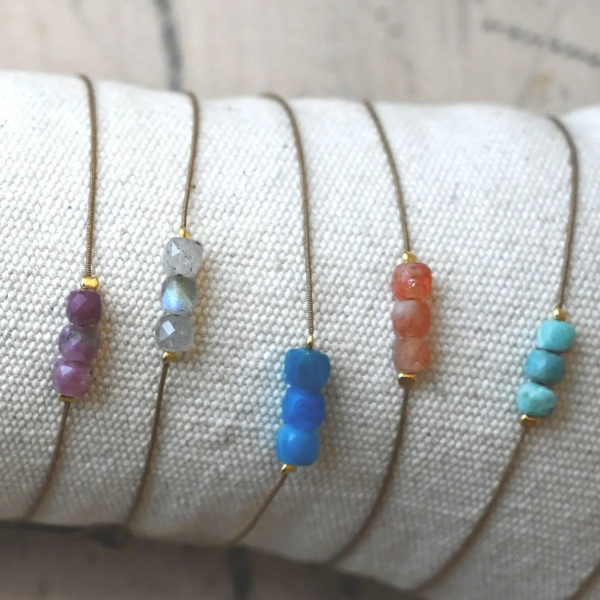 Tomfoolery Cool Triple Gemstone Bracelet Hot