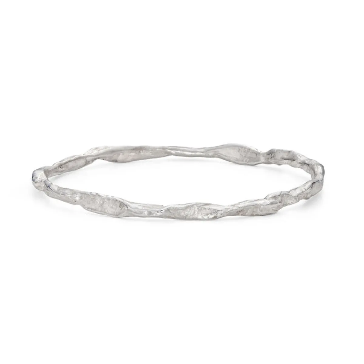 Tomfoolery Craggy Silver Bangle Fashion