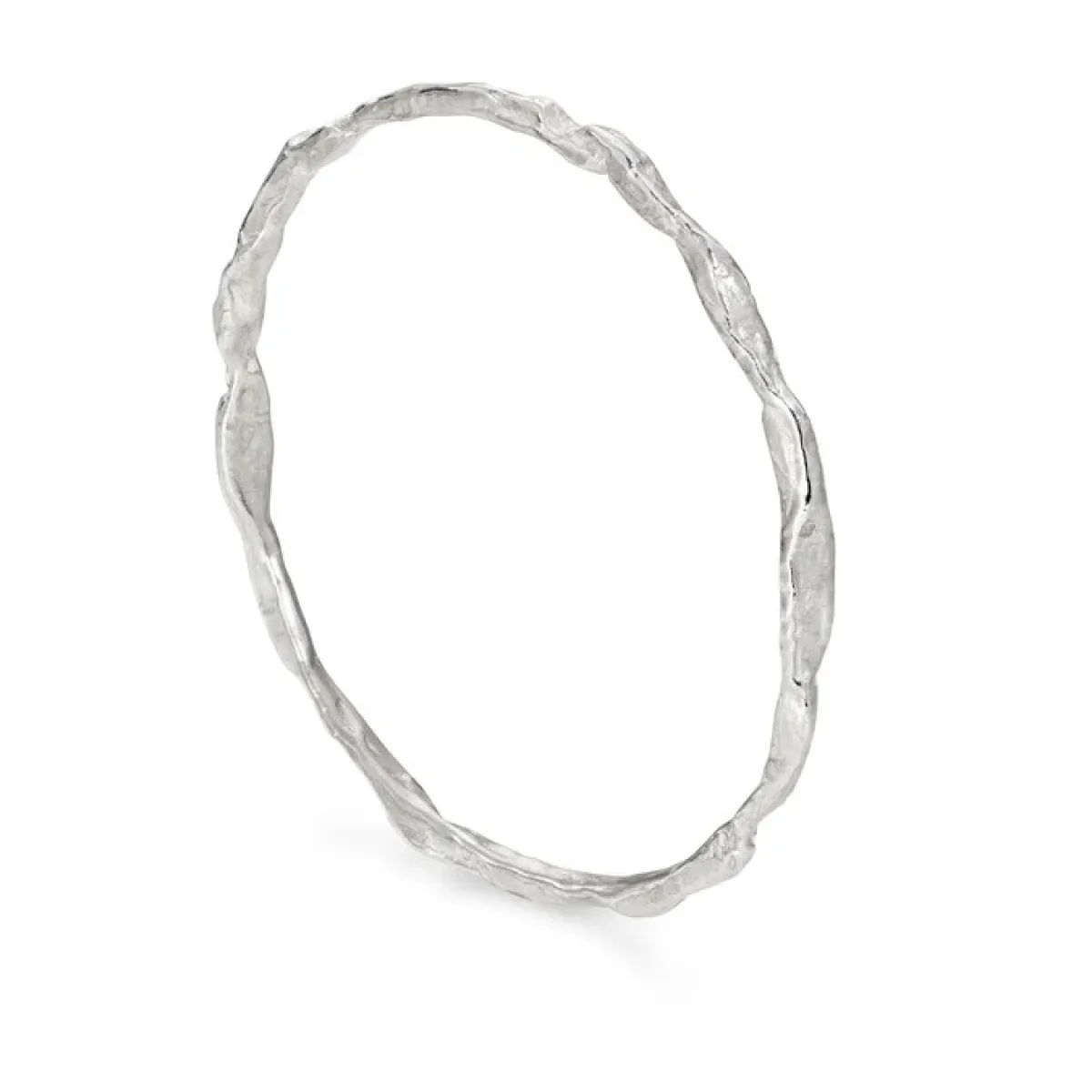 Tomfoolery Craggy Silver Bangle Fashion