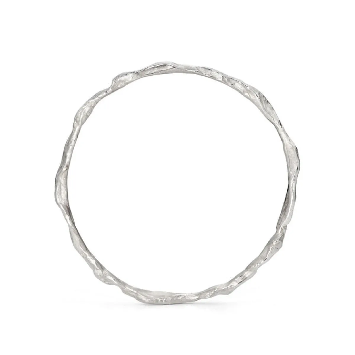 Tomfoolery Craggy Silver Bangle Fashion