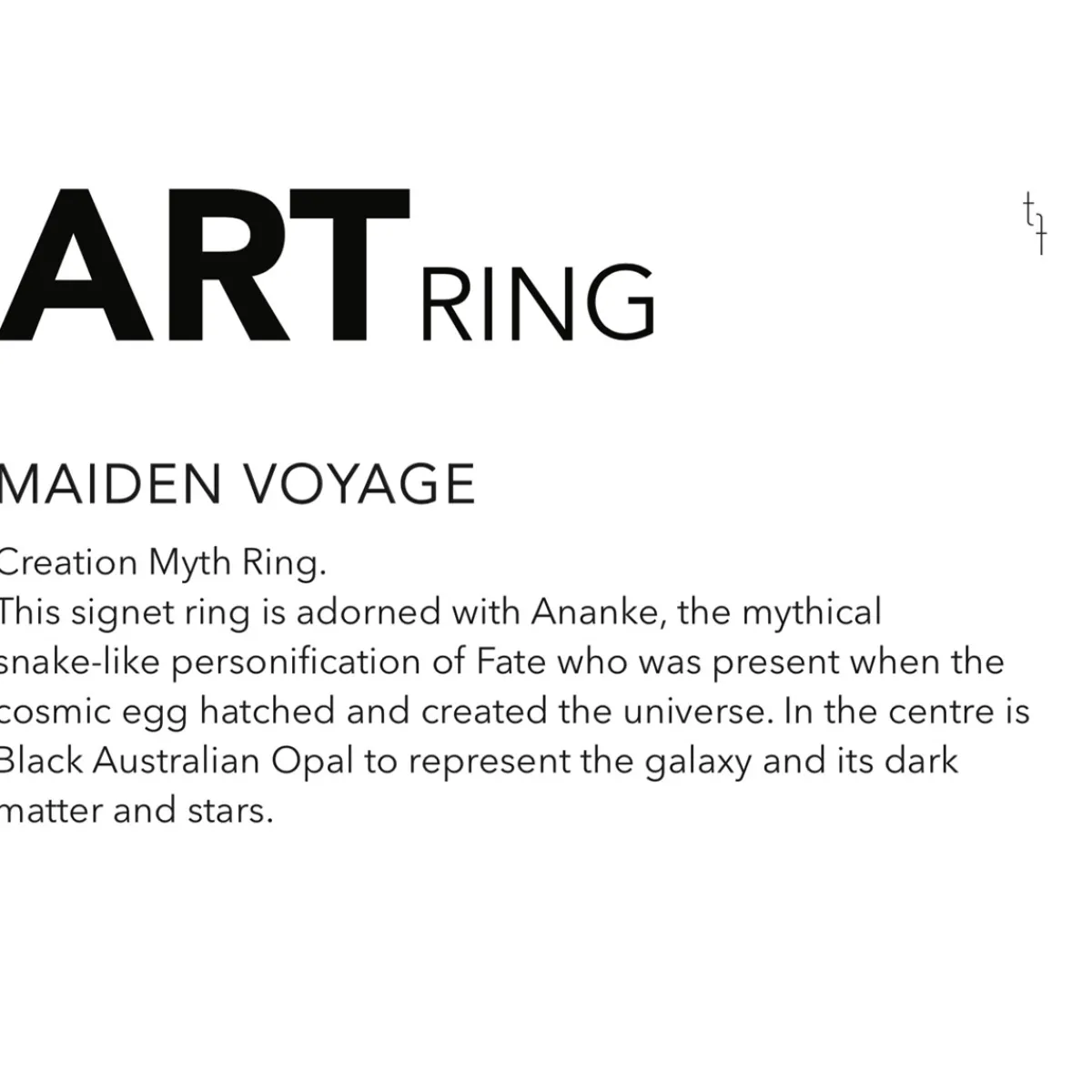 Tomfoolery ‘Creation | Myth’ Art Ring Fashion
