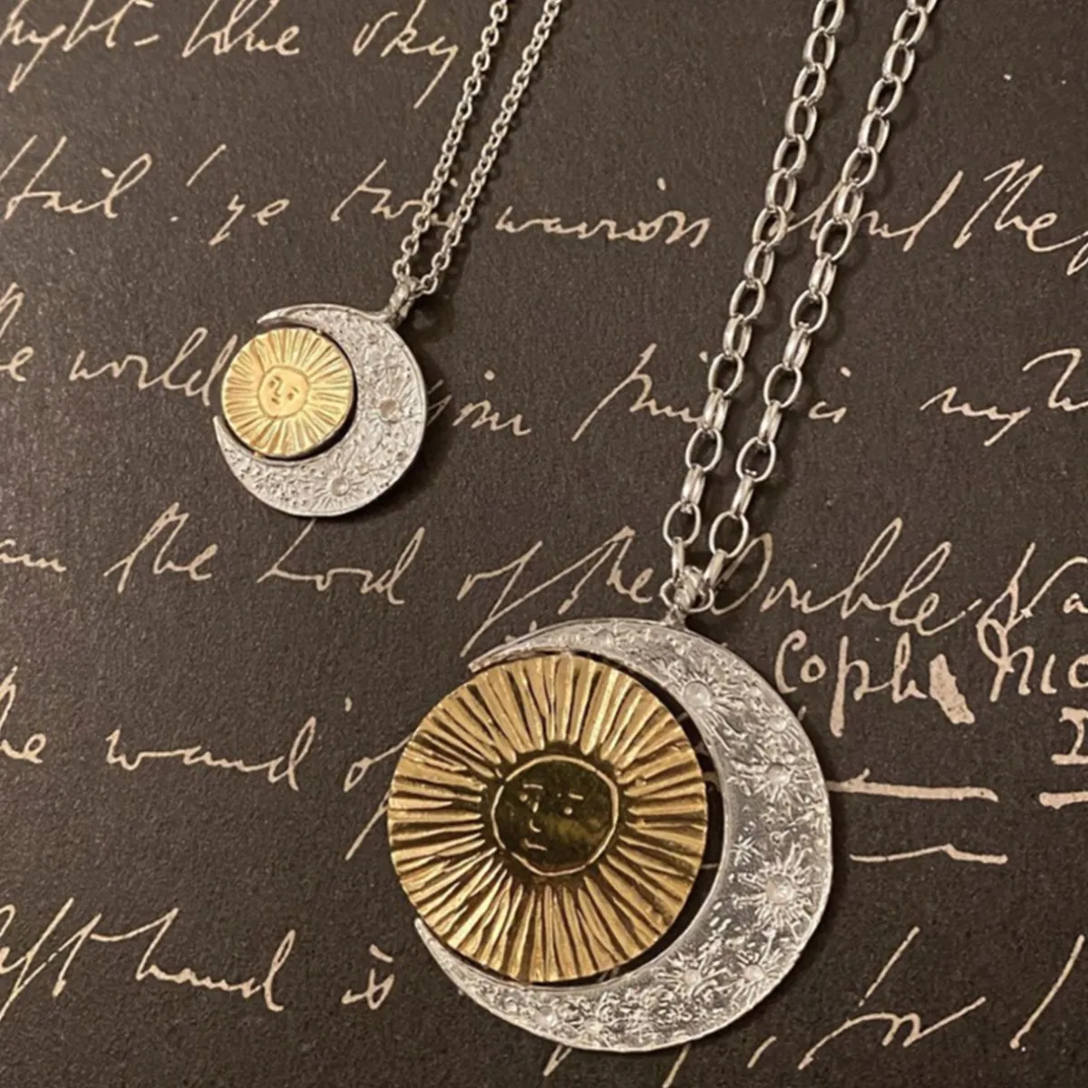 Tomfoolery Crescent Moon & Sun Necklace Hot