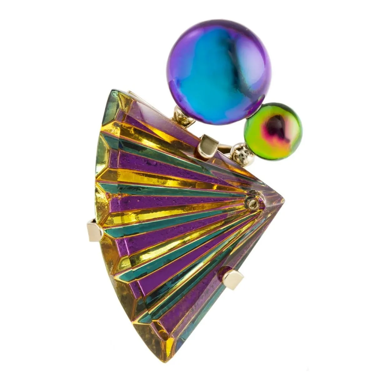 Tomfoolery Crystal Fan & Bubble Ring Fashion