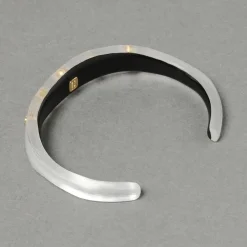 Tomfoolery Crystal Studded Lucite Cuff Bracelet Silver Clearance