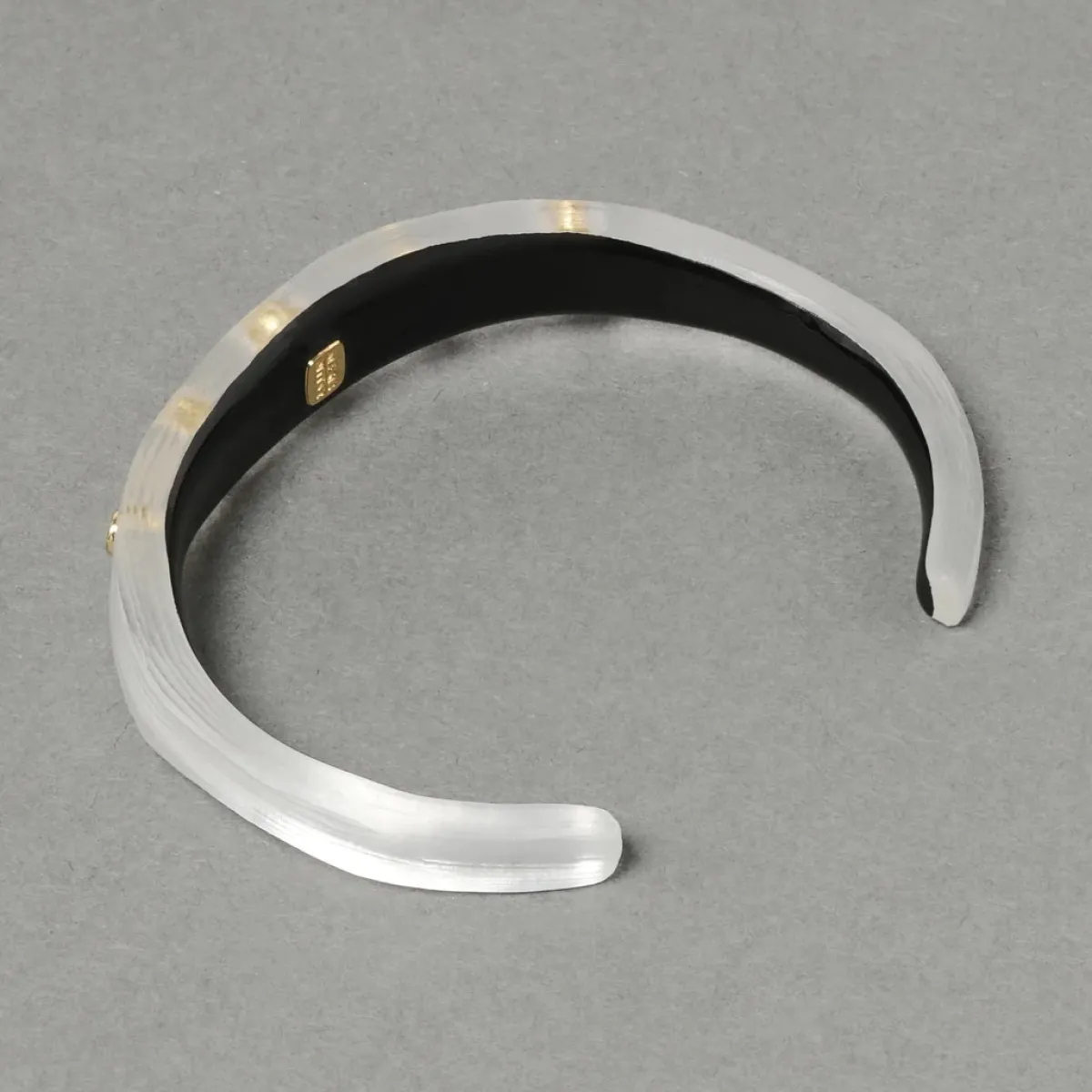 Tomfoolery Crystal Studded Lucite Cuff Bracelet Silver Clearance