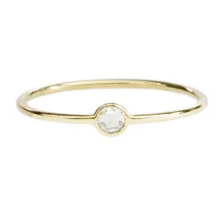 Tomfoolery 18ct Gold Single Round Rose Cut Diamond  Ring Outlet