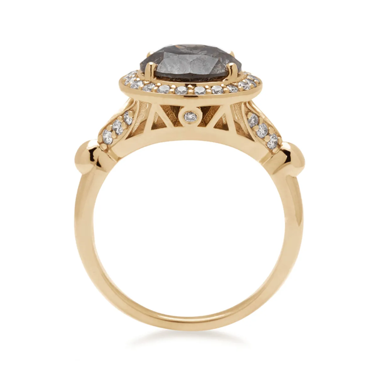 Tomfoolery 2.8ct Luna Grey Pave Diamond Ring Fashion