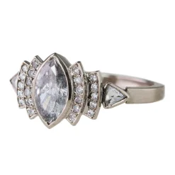 Tomfoolery 18ct White Gold Marquise Graduated Fan Diamond Ring Discount
