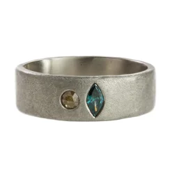 Tomfoolery 18ct White Gold Muse Multi Diamond Flat Wide Ring 2.0 New