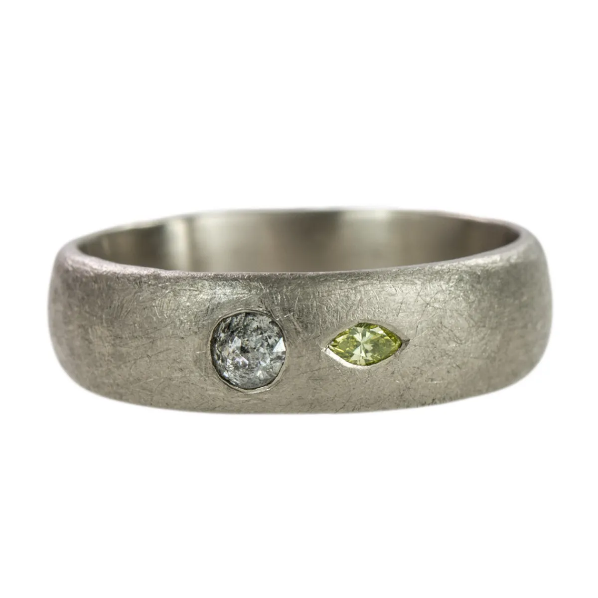 Tomfoolery 18ct White Gold Muse Multi Diamond Court Wide Ring Sale