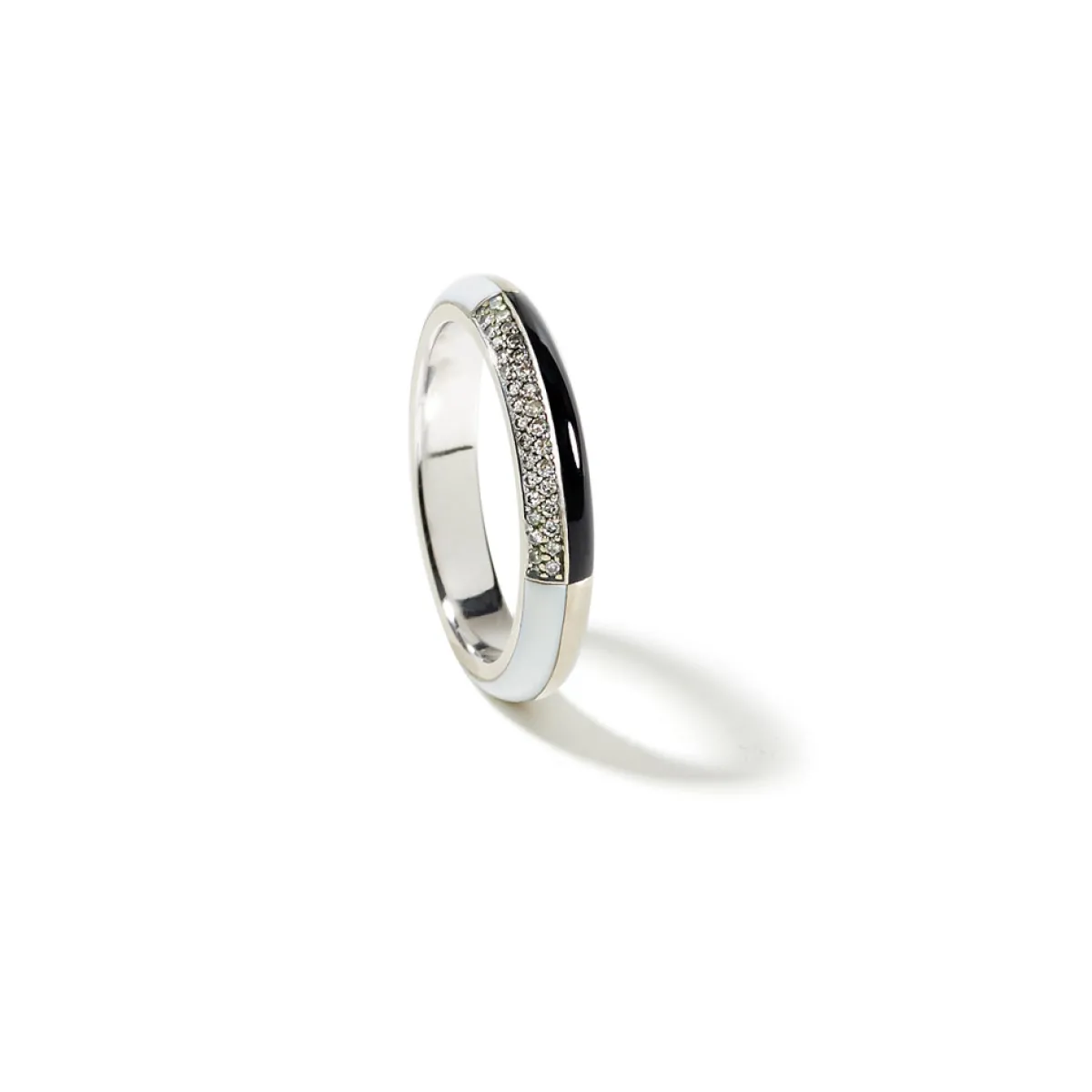 Tomfoolery 18ct White Gold Onyx, Agate And Diamond Inlay Deco Ring Best