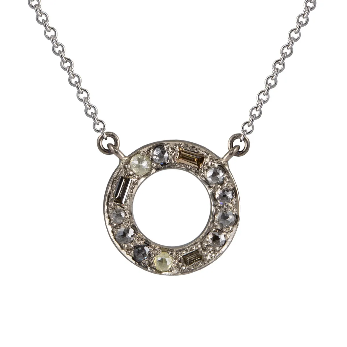 Tomfoolery 18ct White Gold Puzzle Halo Diamond Pendant Fashion