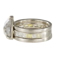 Tomfoolery 18ct White Gold Wide Pear Diamond Path Ring Online
