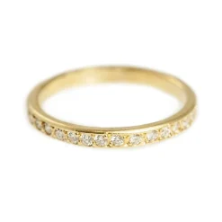 Tomfoolery 18ct Yellow Gold & Pave Diamond Half Eternity Ring Outlet