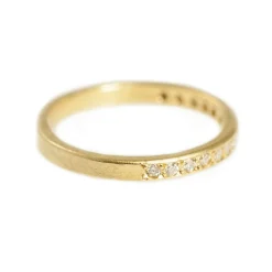 Tomfoolery 18ct Yellow Gold & Pave Diamond Half Eternity Ring Outlet