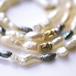 Tomfoolery 9ct Yellow Gold & Pearl Bark Necklace Sale