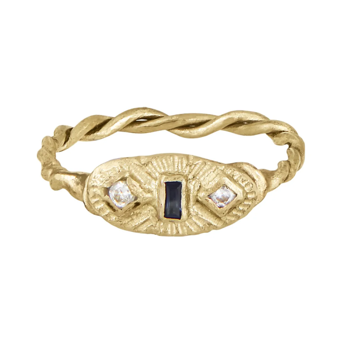 Tomfoolery 14ct Yellow Gold ‘ Twist of Fate & Meaning’ Ring New