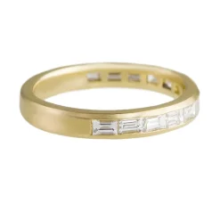 Tomfoolery 18ct Yellow Gold Baguette Diamond Channel Eternity Ring Outlet