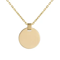Tomfoolery 9ct Yellow Gold Circle Tag Pendant Fashion