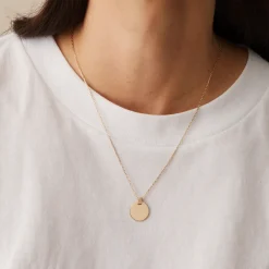 Tomfoolery 9ct Yellow Gold Circle Tag Pendant Fashion