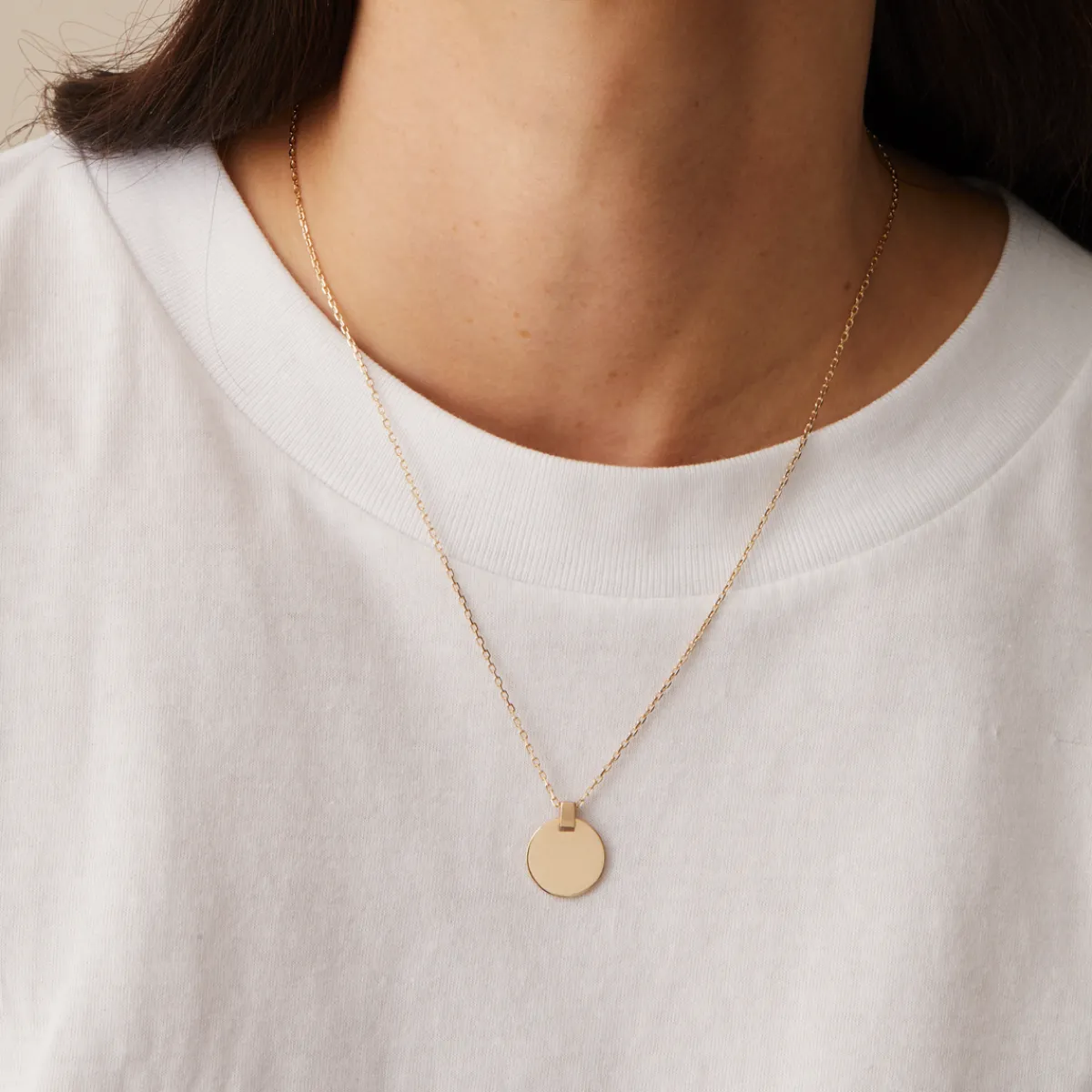 Tomfoolery 9ct Yellow Gold Circle Tag Pendant Fashion
