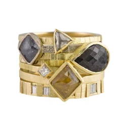 Tomfoolery 18ct Yellow Gold Deco Random Eternity Band Fashion