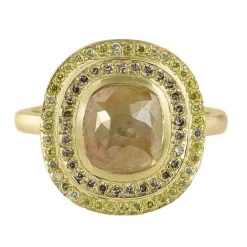 Tomfoolery 18ct Yellow Gold Double Diamond Halo Ring Clearance
