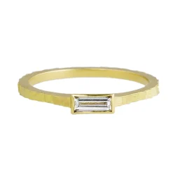 Tomfoolery 18ct Yellow Gold Horizontal Baguette Diamond Ring Discount