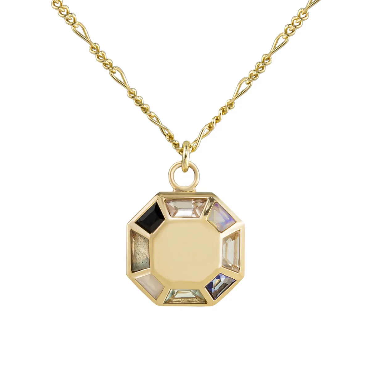 Tomfoolery 9ct Yellow Gold Pastel Octagon Pendant Fashion