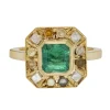 Tomfoolery 18ct Yellow Gold Puzzle Emerald and Mixed Cut Diamond Ring Discount