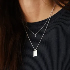 Tomfoolery 9ct Yellow Gold Rectangle tag Pendant Hot