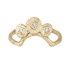 Tomfoolery 14ct Yellow Gold Small Signature Arc Crown Ring Outlet
