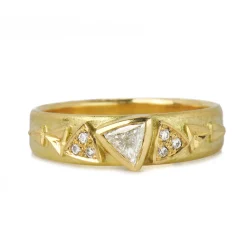 Tomfoolery 18ct Yellow Gold Trillion Reflection Ring Clearance