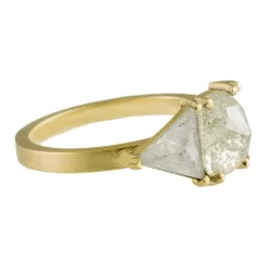 Tomfoolery 18ct Yellow Gold Trio Rosecut Yellow Diamond Ring Online